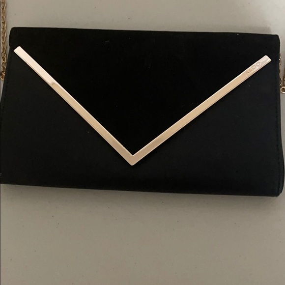 Handbag crossbody clutch black aldo new - Picture 2 of 9
